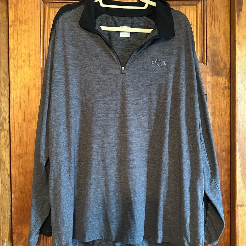 Callaway XXL Charcoal and Black Quarter-Zip Pullover